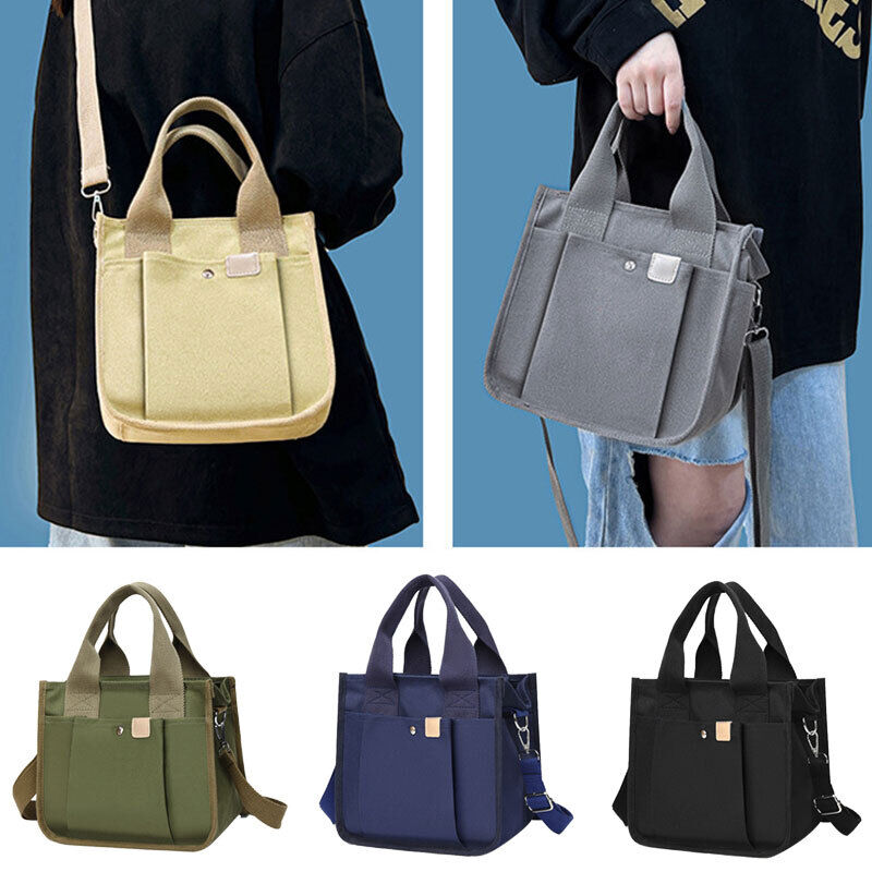 Women Canvas Casual Bag Adjustable Shoulder Strap Handbag Cross Body Bag Tote