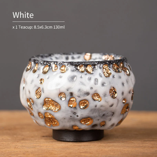 Unique Glazed Ceramic Teacup Shinoyaki Teacup 130ml -