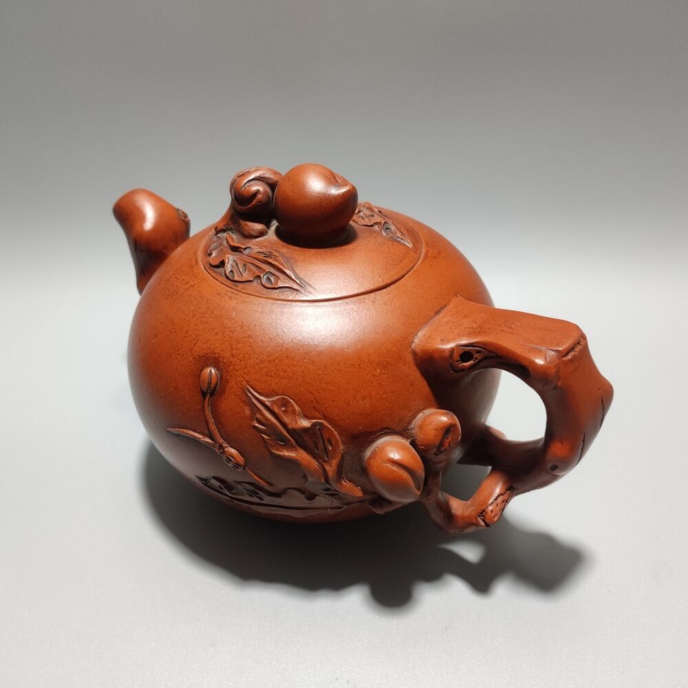 Vintage Chinese Yixing Purple Clay Teapot Zisha Ceremony Ceramic Peach Teaware