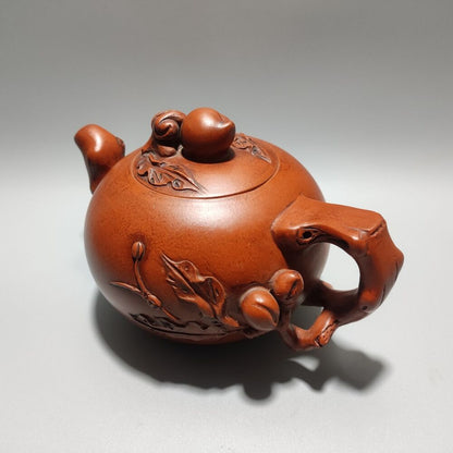 Vintage Chinese Yixing Purple Clay Teapot Zisha Ceremony Ceramic Peach Teaware