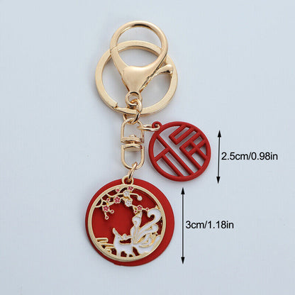 Unique Fox Dragon Panda Keychain Cute Drop Oil Key Chain Bag Car Key Decoration