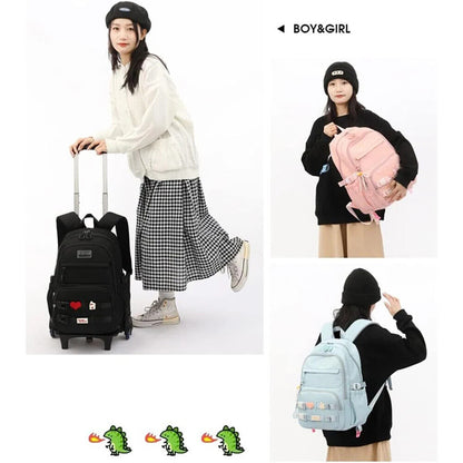 Girls Roller Backpack Boys Trolley School Bag Children's Backpack Wheels