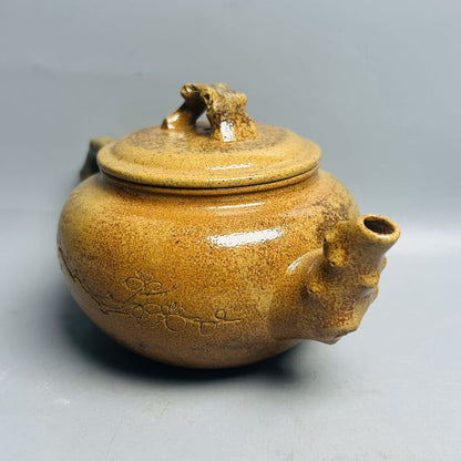 Vintage Chinese Yixing Purple Clay Teapot Zisha Ceramic Plum Blossom Teaware Art