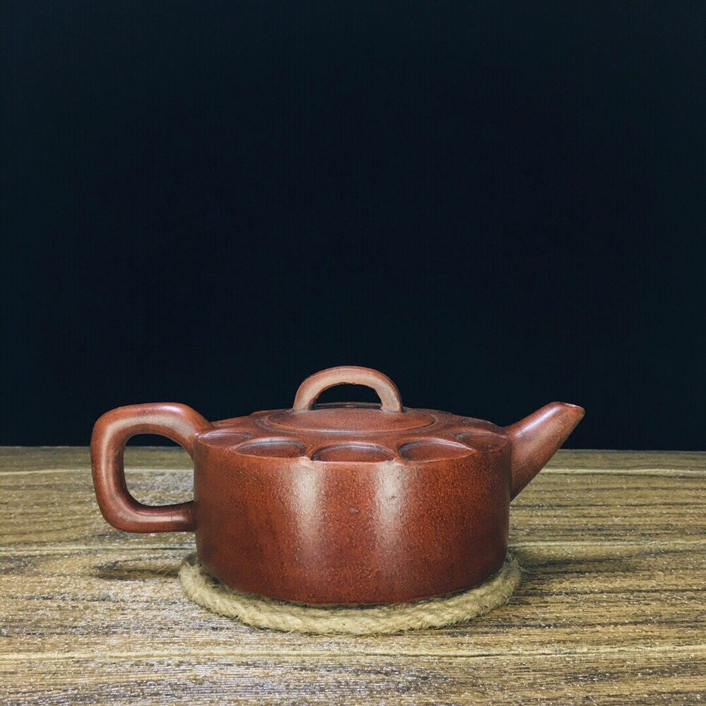 vintage chinese yixing purple clay teapot zisha ceremony carving Collectible art