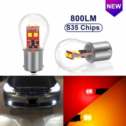LED Bulb S35 800LM 2Pcs 1156 BA15S P21W 1157 BA15D BAY15D P21/5W BAU15S R5W Car