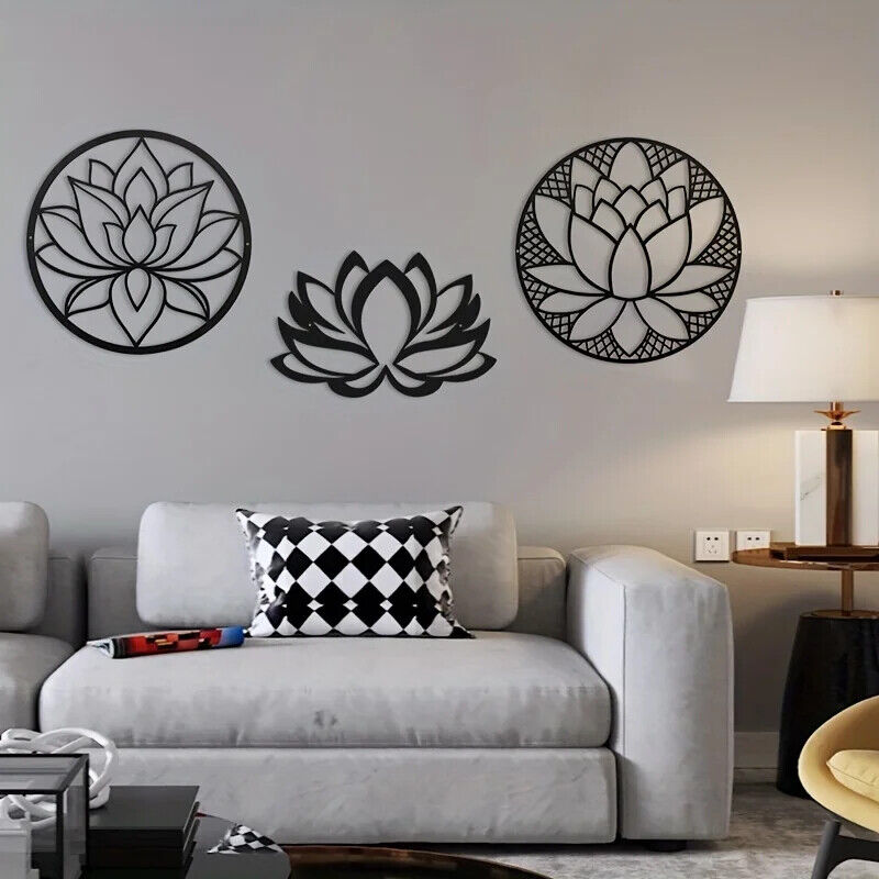 Metal Art Lotus Shape Wall Decorations, Indoor Fashion Wall Hanging Wall Decor