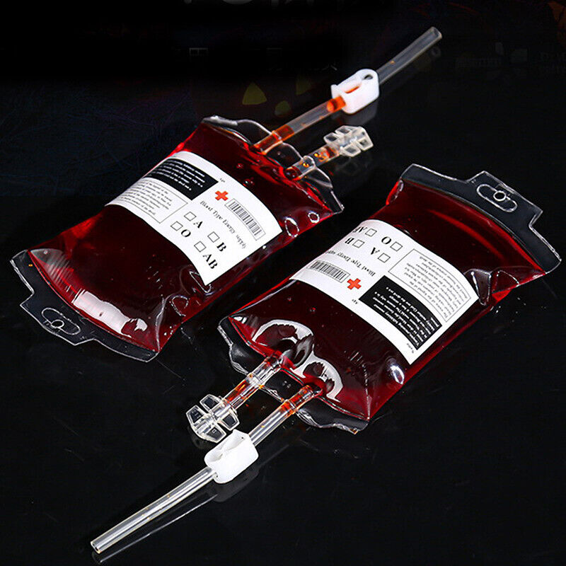 350ML Transparent Food Grade PVC Drink Beverage Bag Vampire Blood Bag Decorat-ca