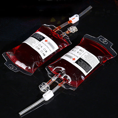 350ML Transparent Food Grade PVC Drink Beverage Bag Vampire Blood Bag Decorat-ca