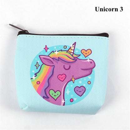 Mini Portable Bags Women Girl Unicorn/Flamingo Printing Coin Purse Holder Wallet