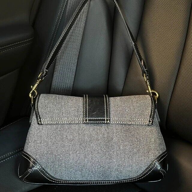Women's Vintage Underarm Handbag Luxury Design Elegant Denim Bag Retro Gift