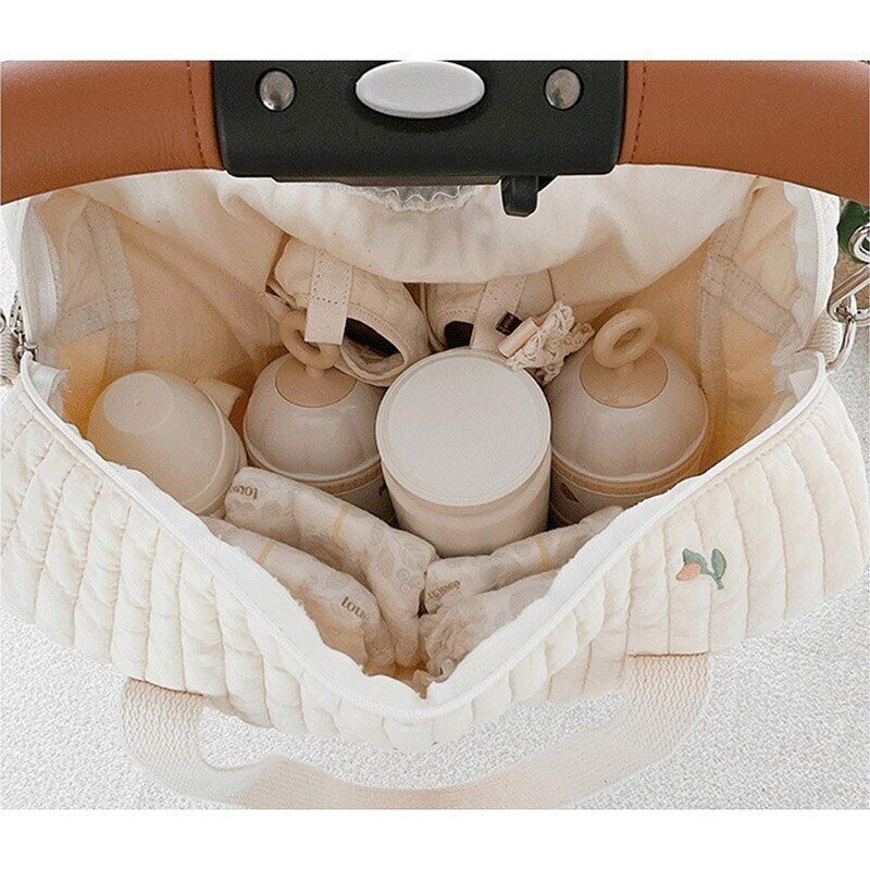 Embroidery Quilted Baby Bag Single Shoulder Bag Travel Outing Bag
