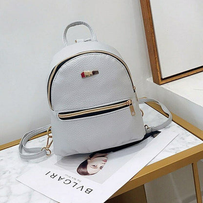 Women's Leather Backpack Satchel Trip Campus Female Rucksack Girls Shoulder Bag