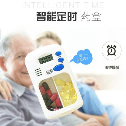 Mini Handy Pill Reminder Drug Box 2Grid One-day Timing Medicine Cases Timer Box