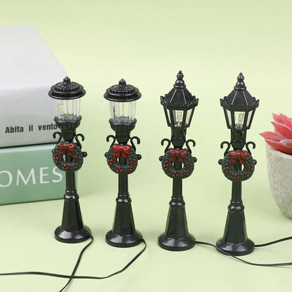 Dollhouse Streetlight 4Pcs Christmas Mini Light Models Micro-Landscape Accessory