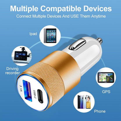 3.1A USB Type C PD Car Charger Fast Charging Car Cell Phone Adapter Accessories