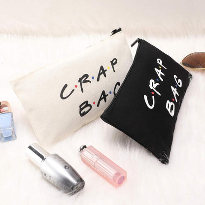 Erweicet Friends Show Merchandise Makeup Cosmetic Bags, 2 Pack Canvas White