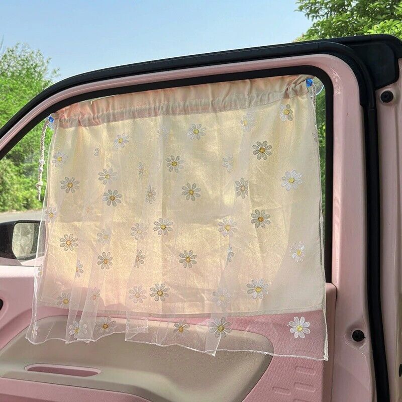 Universal Car Curtain Cotton Embroidered Newborn Baby Side Window Sunshade Cover