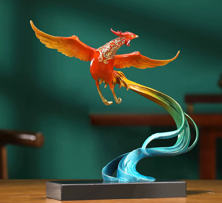 Bronze Phoenix Ornament Flying Mascot《瑞凤呈祥》