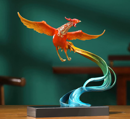 Bronze Phoenix Ornament Flying Mascot《瑞凤呈祥》