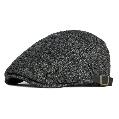Men Beret Hat Summer Full Mesh Herringbone Women Breathable Peaked Ivy Visor Cap