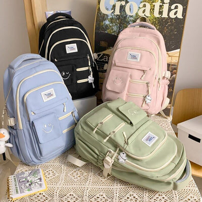 Women Nylon Laptop Men Travel School Bag Student Girl Boy Book Bag Backpack