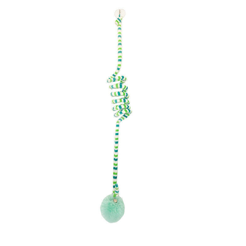 Spring Cat Toy Automatic Play Hanging Cat Toys Playing Suction Cup Bell Ball NEW