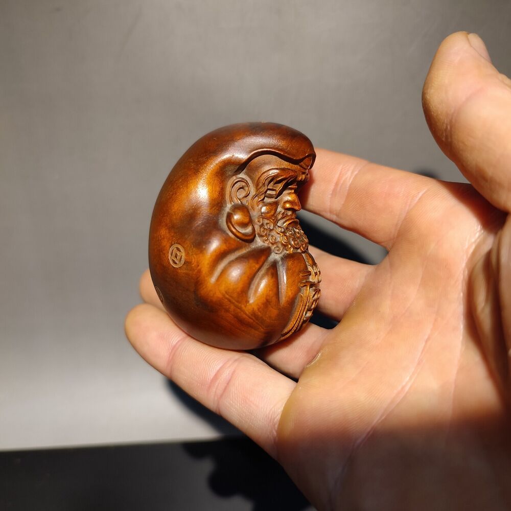 Chinese Boxwood Wooden Statue Statuette buddha carved sculpture old men Zen mini