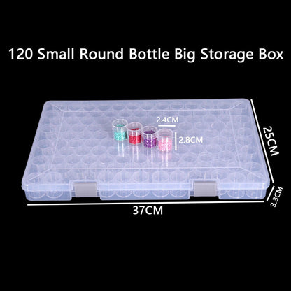 120 Bottles Diamond Painting Storage Box Portable Bead Storage Container Tools