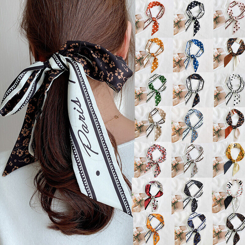 Ladies Neck Scarf Long Ribbon Wrap Tied Bag Handle Hair Wrist band Neckerchief*