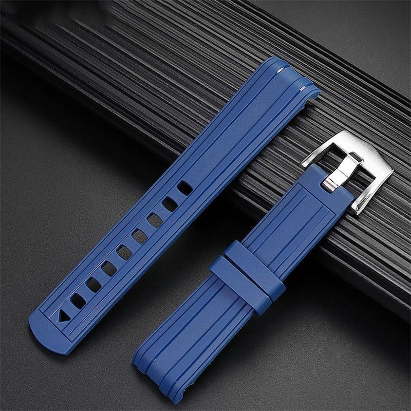 Rubber Watch Strap Fit For Omega Seamaster 300 Waterproof Diving 20mm Band