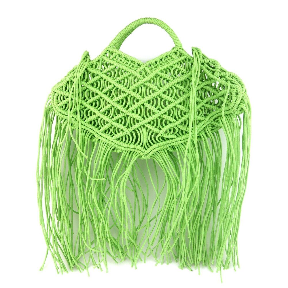 Large Hollow Rope Woven Handbags Summer Beach Shoulder Bag Casual Purse 31*16 CM