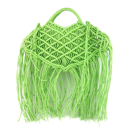 Large Hollow Rope Woven Handbags Summer Beach Shoulder Bag Casual Purse 31*16 CM
