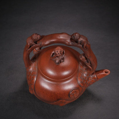 Chinese Yixing Purple Clay Teapot Tea Set Pot Zisha Ceramic Cute Decor Figurine