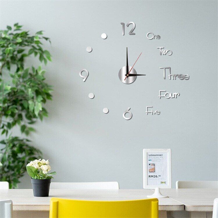 DIY Wall Clocks Creative Acrylic Punch-Free Luminous Living Room Home Decor 16in