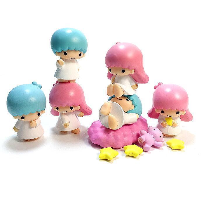 Little Twin Stars Figures Play Toy Doll Cake Toppers Set Collective Figurines