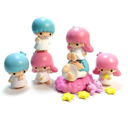 Little Twin Stars Figures Play Toy Doll Cake Toppers Set Collective Figurines
