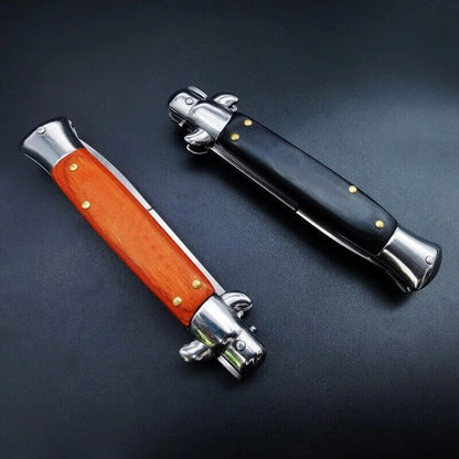 Wood Handle Steel Knife Quick Folding Knife 440C Acrylic Pocket Folding Knife