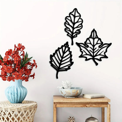 3 Pcs Metal Botanical Leaf Wall Decor Metal Wall Decoration Wall Art