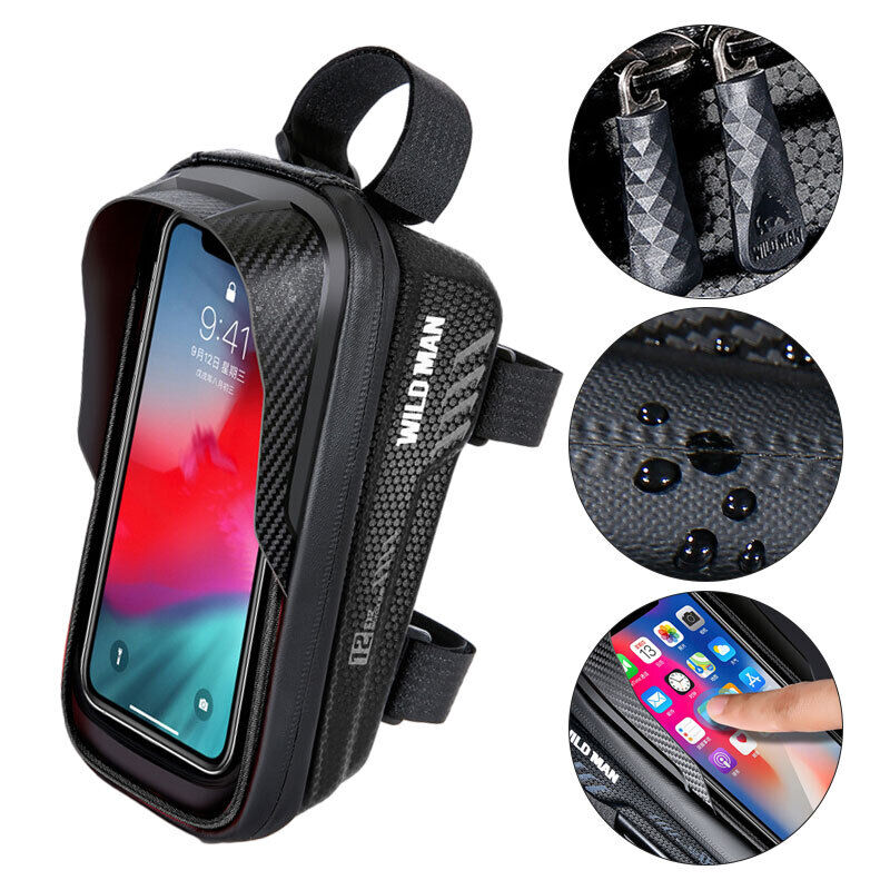 Rainproof Bicycle Front Cell Phone Holder Touchscreen Tube Cycling Saddle Bag US