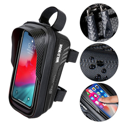 Rainproof Bicycle Front Cell Phone Holder Touchscreen Tube Cycling Saddle Bag US