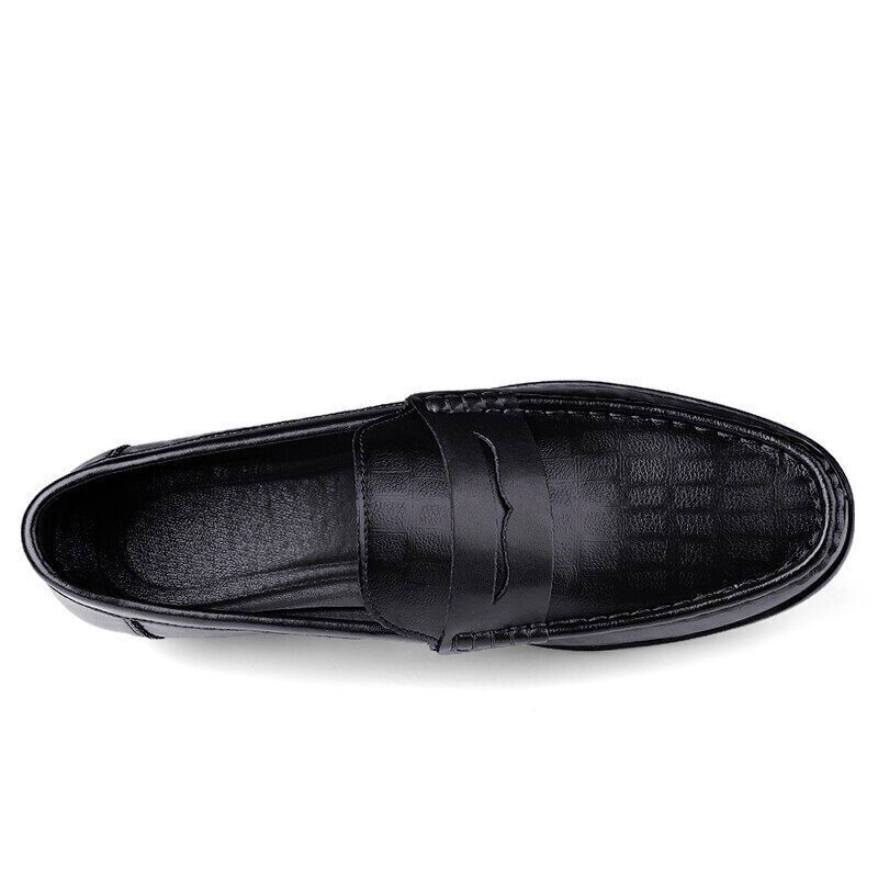 Autumn Spring Mens Loafers Shoes Leather Loafer Black Brown