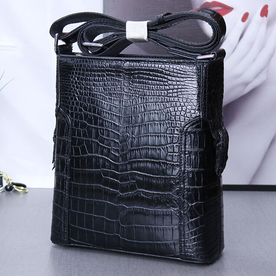 Handcrafted Nile Crocodile Skin Leather 10" Men's Luxury Shoulder/Messenger bag