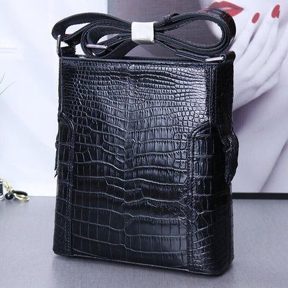 Handcrafted Nile Crocodile Skin Leather 10" Men's Luxury Shoulder/Messenger bag