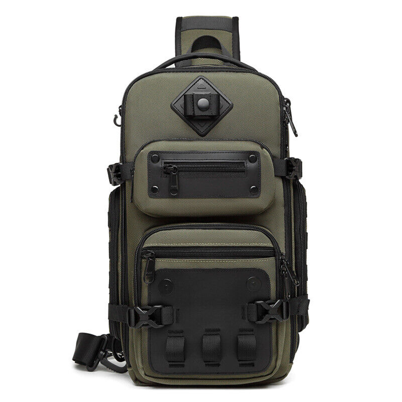 OZUKO Large Capacity Crossbody Bag, Outdoor Tactical Men's Bag Sling Backpack