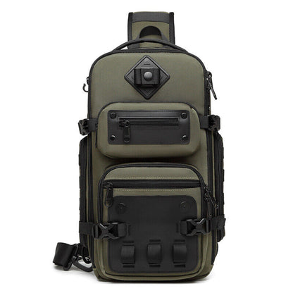 OZUKO Large Capacity Crossbody Bag, Outdoor Tactical Men's Bag Sling Backpack
