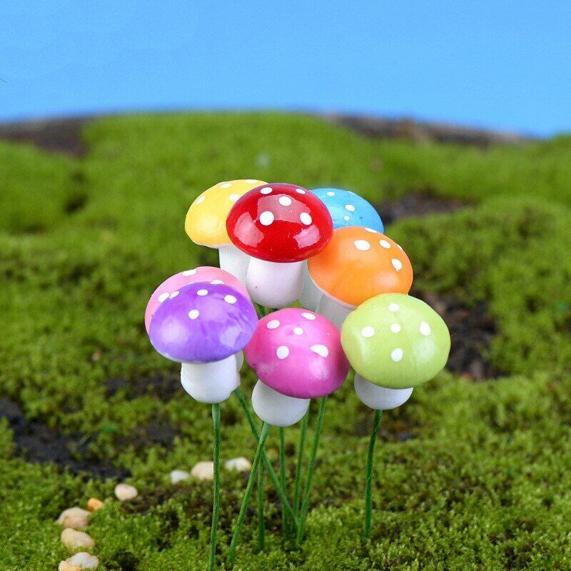 Figurines Moss Micro Landscape Ornaments Mushrooms DIY Craft Mini Simulation