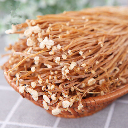 50g-500g Dried Enokitake Enoki Chinese Mushroom Flammulina Velutipes Jin ZhenGu