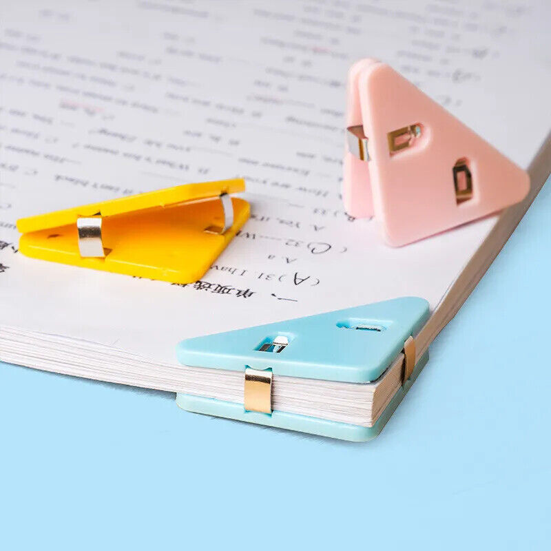 10 PCS Triangle Paper Clips Durable Paper Clamps Protect Book Corner for Student