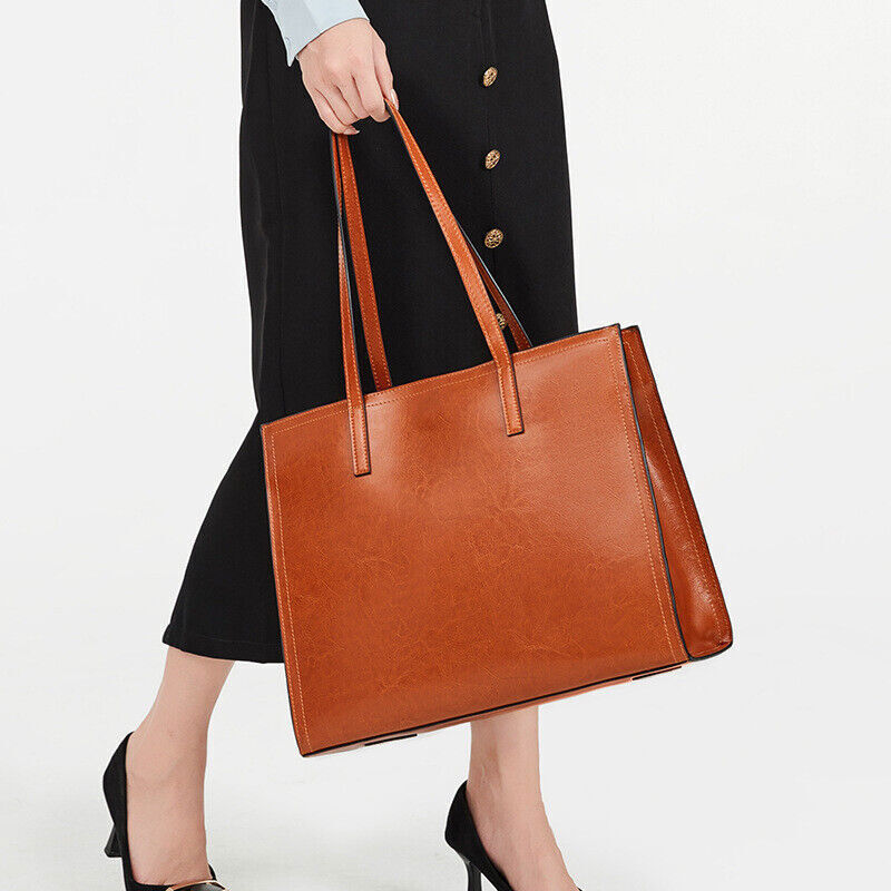 Genuine Leather Women's Large Handbag, Crossbody Shoulder Bag Satchel Tote Bag