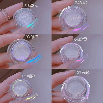 Nail Art Powder Chrome Metallic Mirror Pigments Iridescent Pearl Glitters Decors